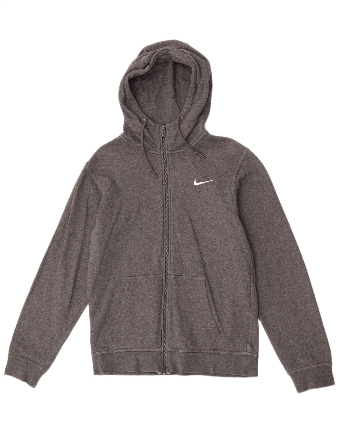 Мужской свитер с капюшоном на молнии Nike, маленький серый, хлопковый