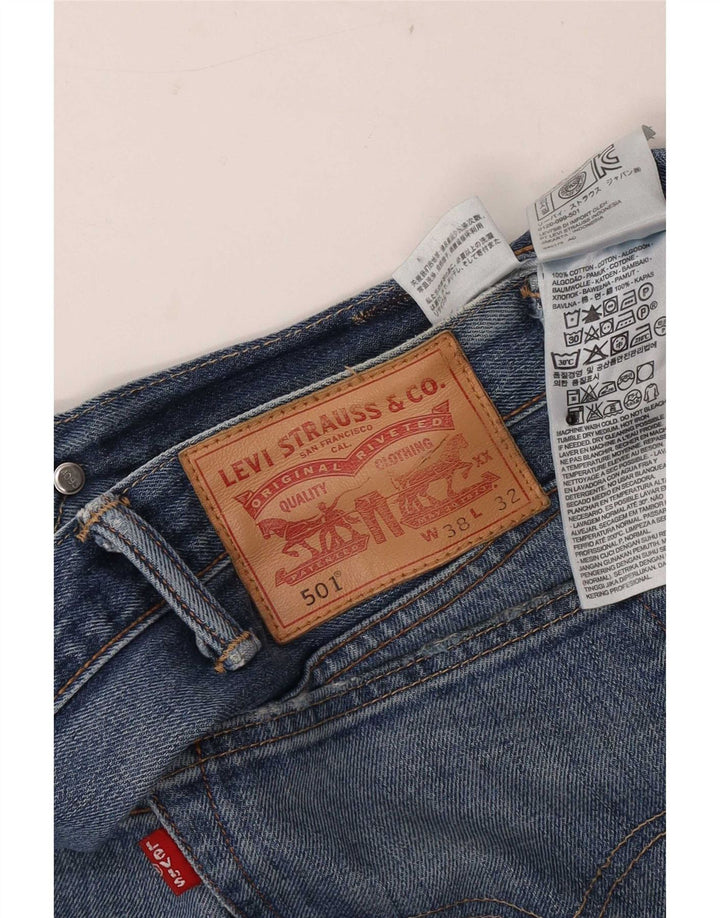 Мужские прямые джинсы Levi's 501 W38 L32 синие, хлопок