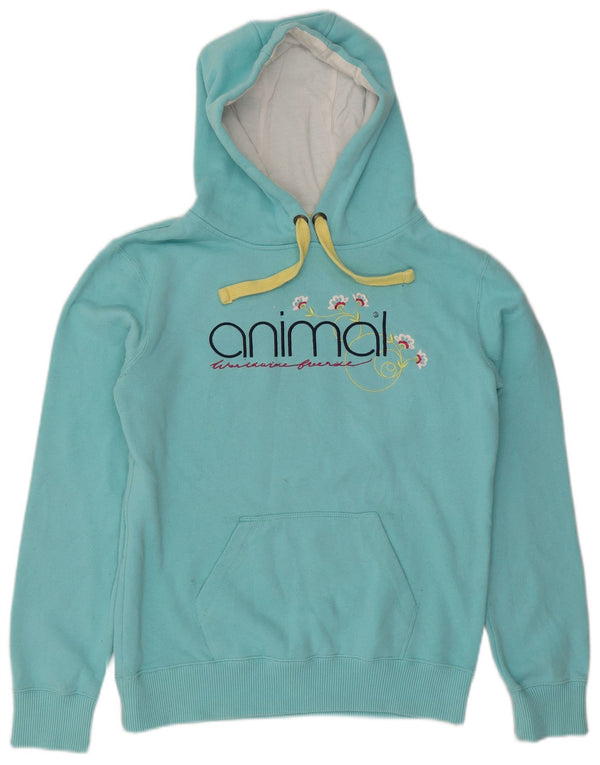 Женский джемпер с капюшоном с рисунком Animal UK 14, большой синий хлопок