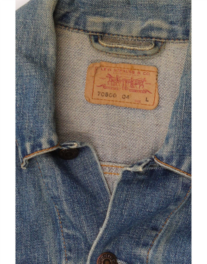 Мужская джинсовая куртка Levi's UK 40, большая синяя, хлопок