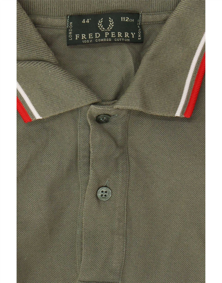 Мужская рубашка поло Fred Perry, хлопок цвета хаки, большой размер