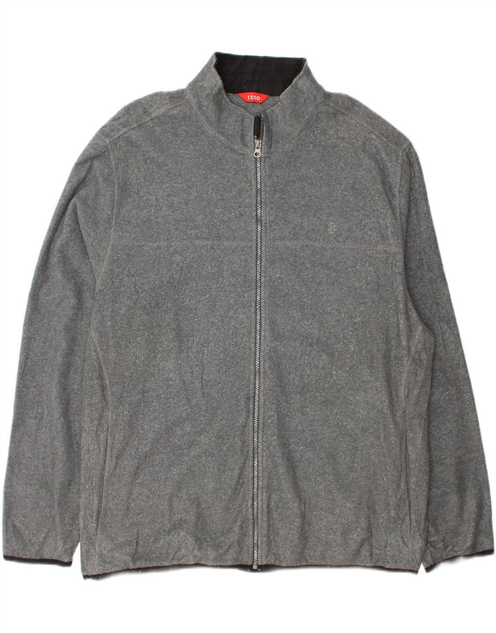 IZOD Mens Fleece Jacket UK 42 XL Grey Polyester Vintage Izod and Second-Hand Izod from Messina Hembry 