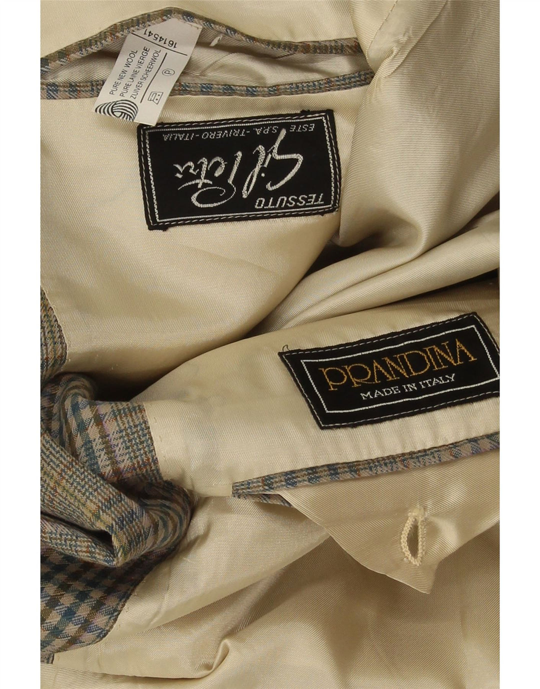 Мужской пиджак Prandina с 2 пуговицами, Великобритания, 40, большой зеленый, с узором «гусиные лапки», новая шерсть