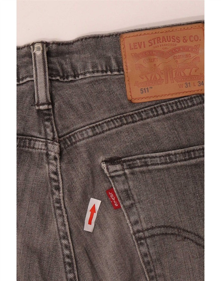 Мужские джинсы Levi's 511 Slim W31 L34 Серые хлопковые
