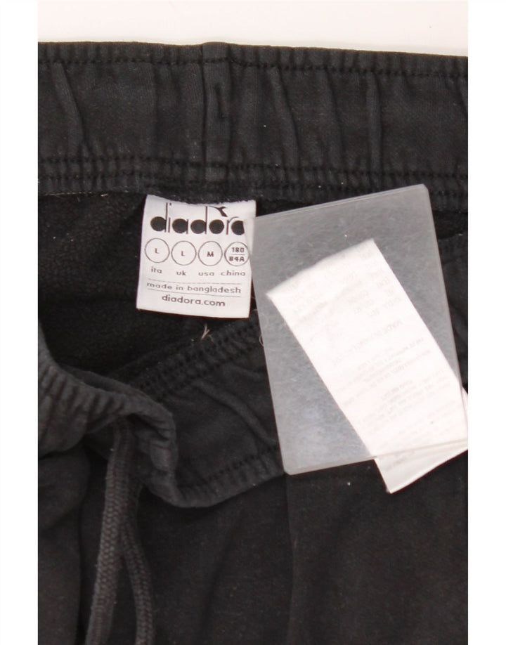 DIADORA Мужские спортивные брюки для бега, большие черные хлопковые брюки с цветными блоками