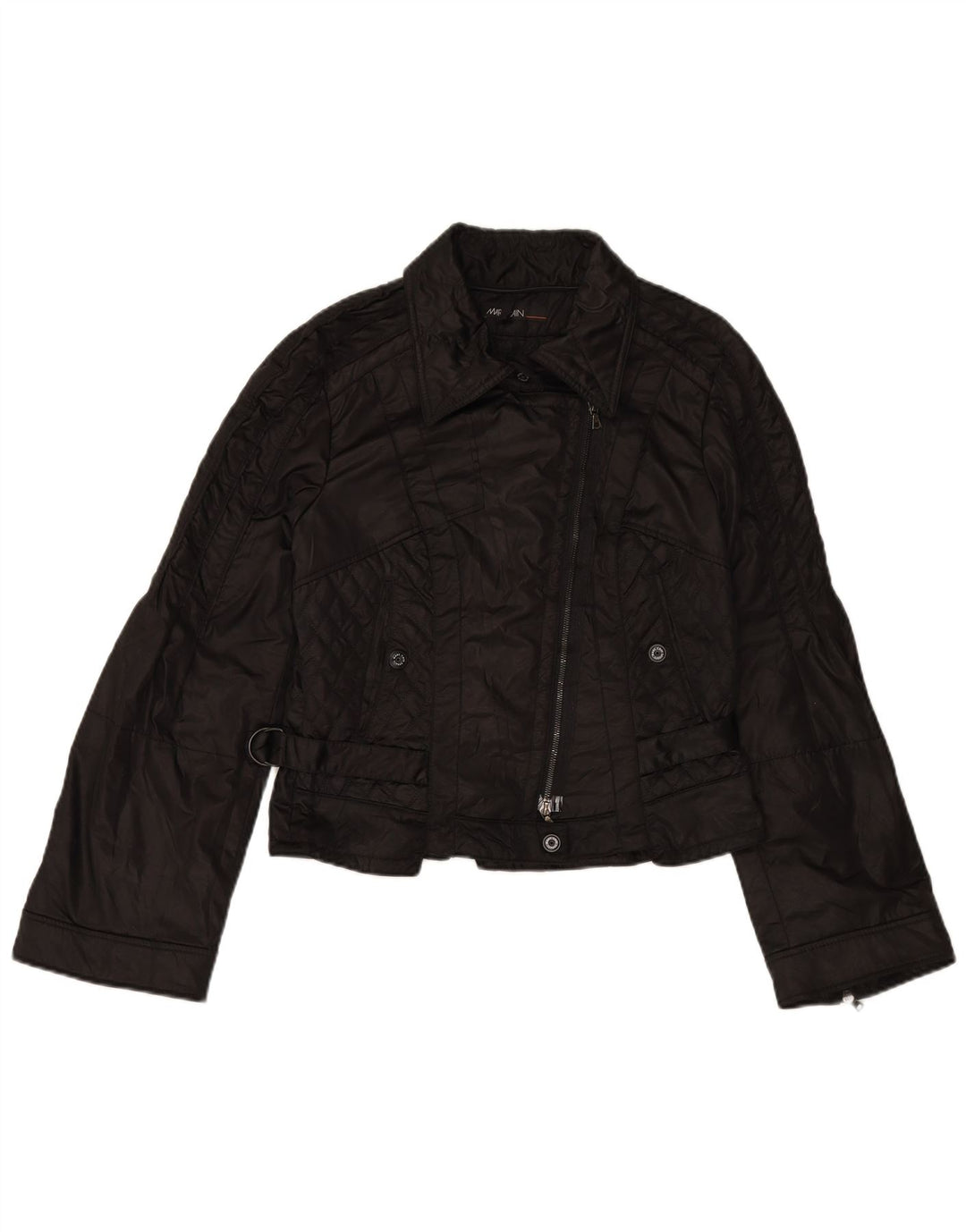 Женская стеганая байкерская куртка MARC CAIN UK 12, средний черный