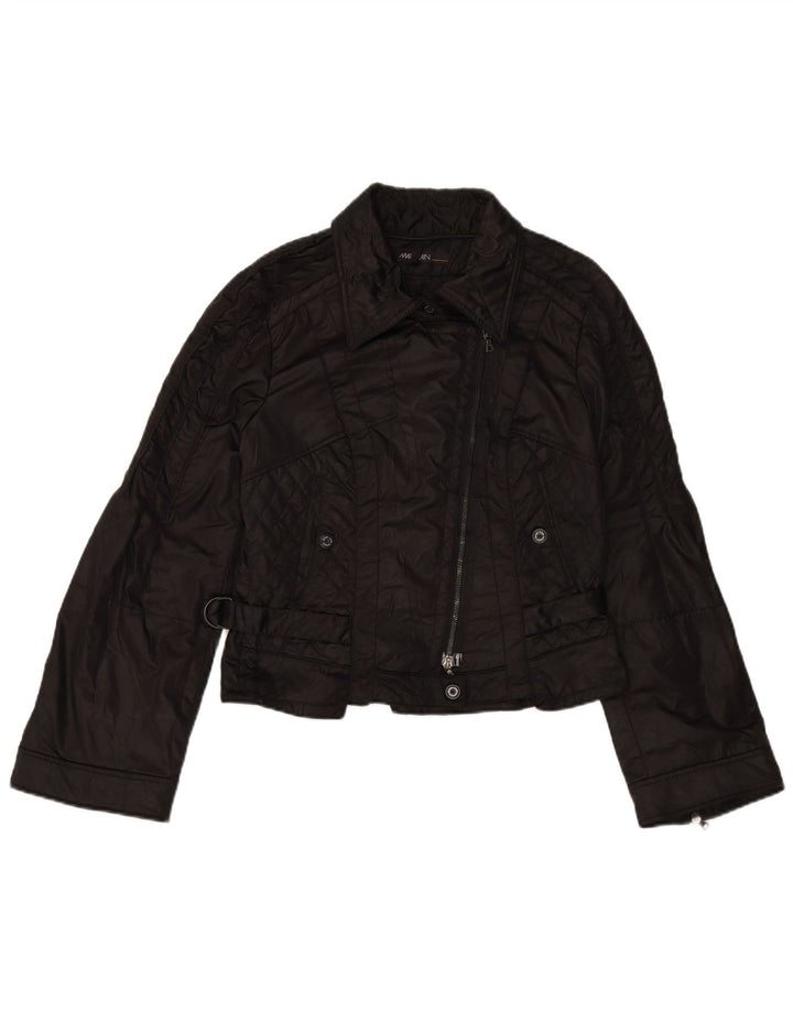 Женская стеганая байкерская куртка MARC CAIN UK 12, средний черный