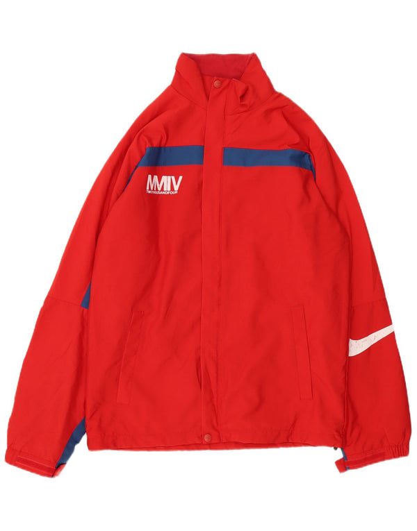 Мужская непромокаемая куртка Nike UK 36, маленькая красная, полиэстер с цветными блоками