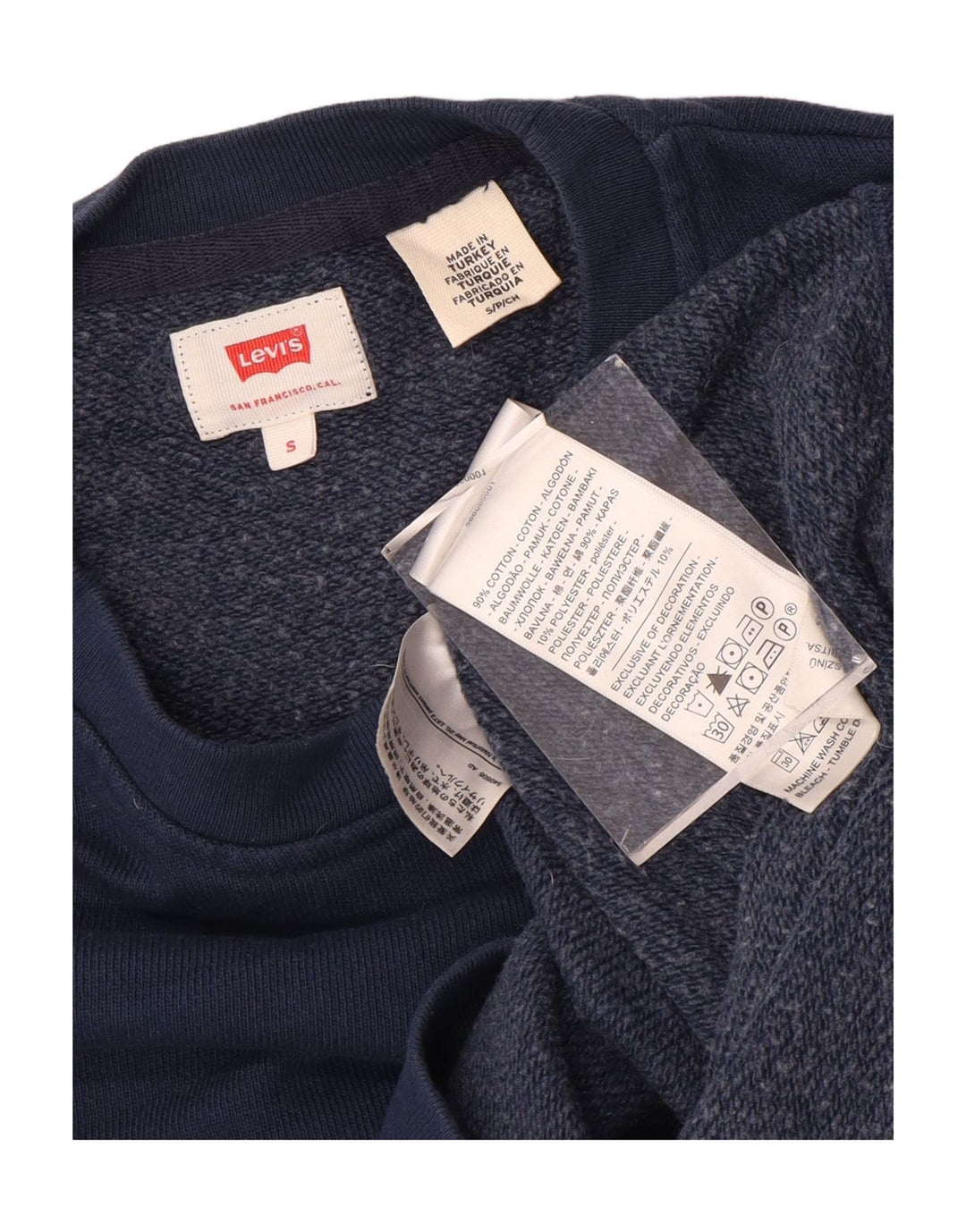 Мужской свитшот с рисунком LEVI'S, маленький темно-синий, хлопковый