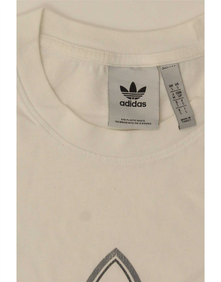 Мужская футболка с рисунком Adidas, маленькая белая