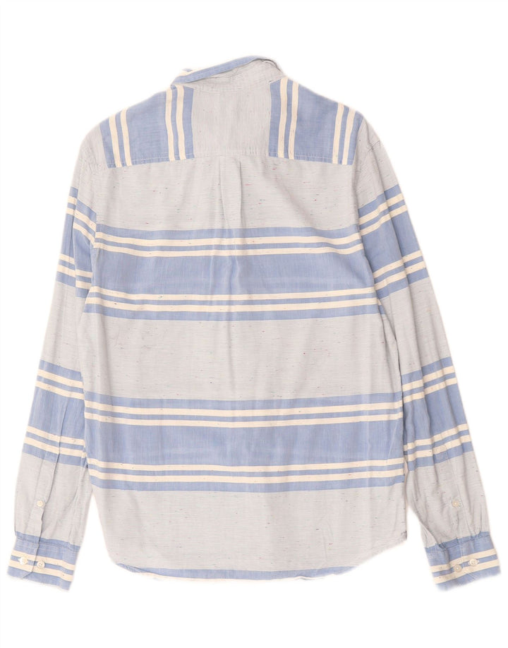 Мужская рубашка приталенного кроя PENGUIN, хлопковая полоска синего цвета