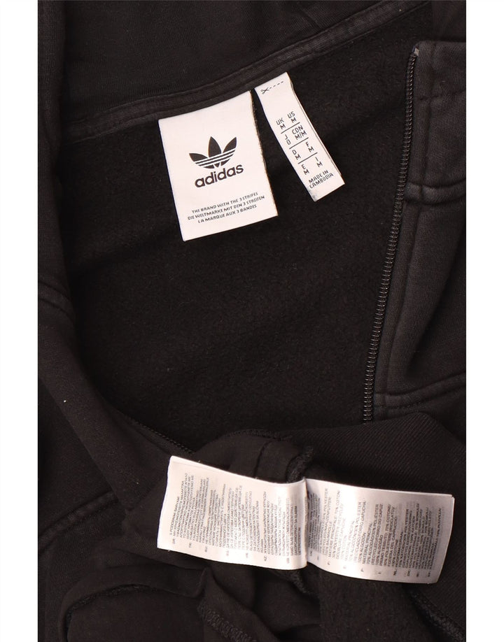 Мужской свитер с капюшоном на молнии Adidas среднего размера, черный, хлопок