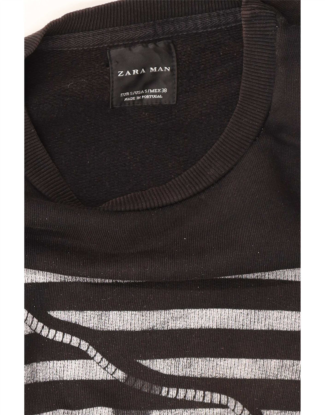 Мужской свитшот с рисунком Zara, маленький черный