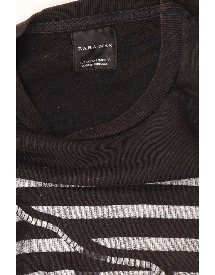 Мужской свитшот с рисунком Zara, маленький черный