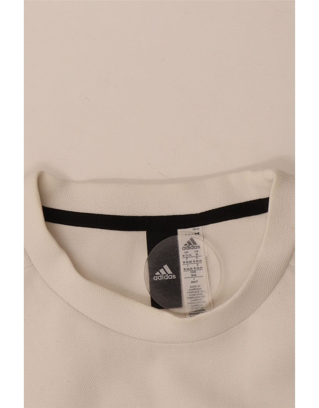 Женский свитер с рисунком Adidas UK 12/14, средний белый хлопок, толстовка