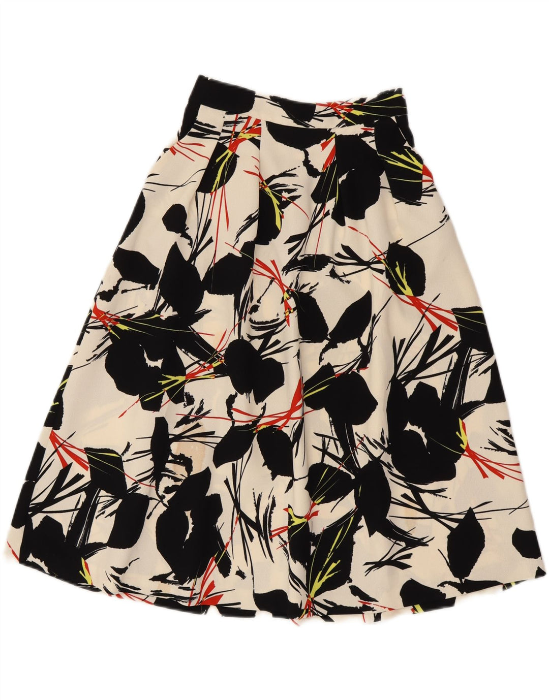 WAREHOUSE Женская юбка-трапеция UK 6 XS W25 Белый с цветочным принтом, полиэстер