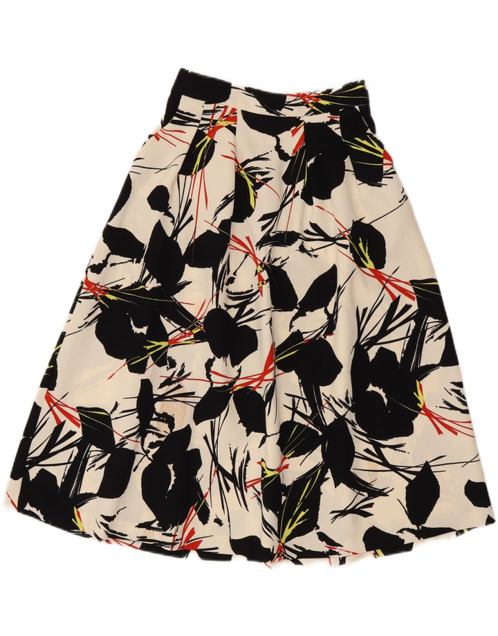 WAREHOUSE Женская юбка-трапеция UK 6 XS W25 Белый с цветочным принтом, полиэстер