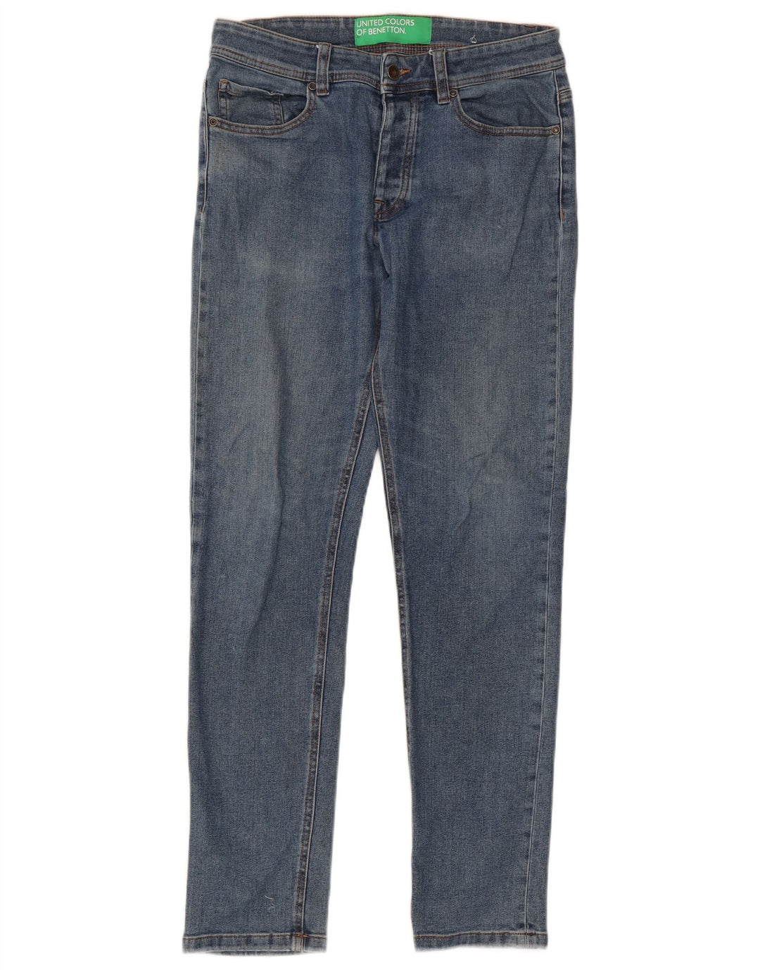 Мужские узкие джинсы Benetton W31 L30 синие, хлопок