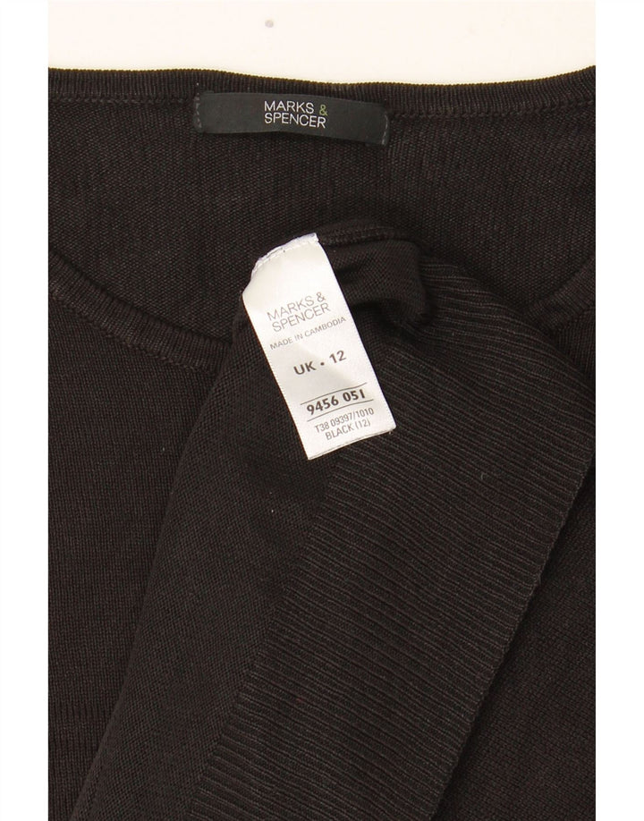 Женский джемпер с круглым вырезом Marks & Spencer UK 12, средний черный акрил