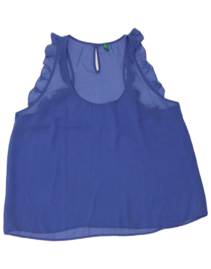 Женская блузка без рукавов Benetton UK 16, большая синяя