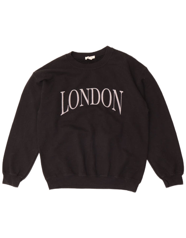 Женский свитер Topshop London с графическим принтом UK 14, средний черный