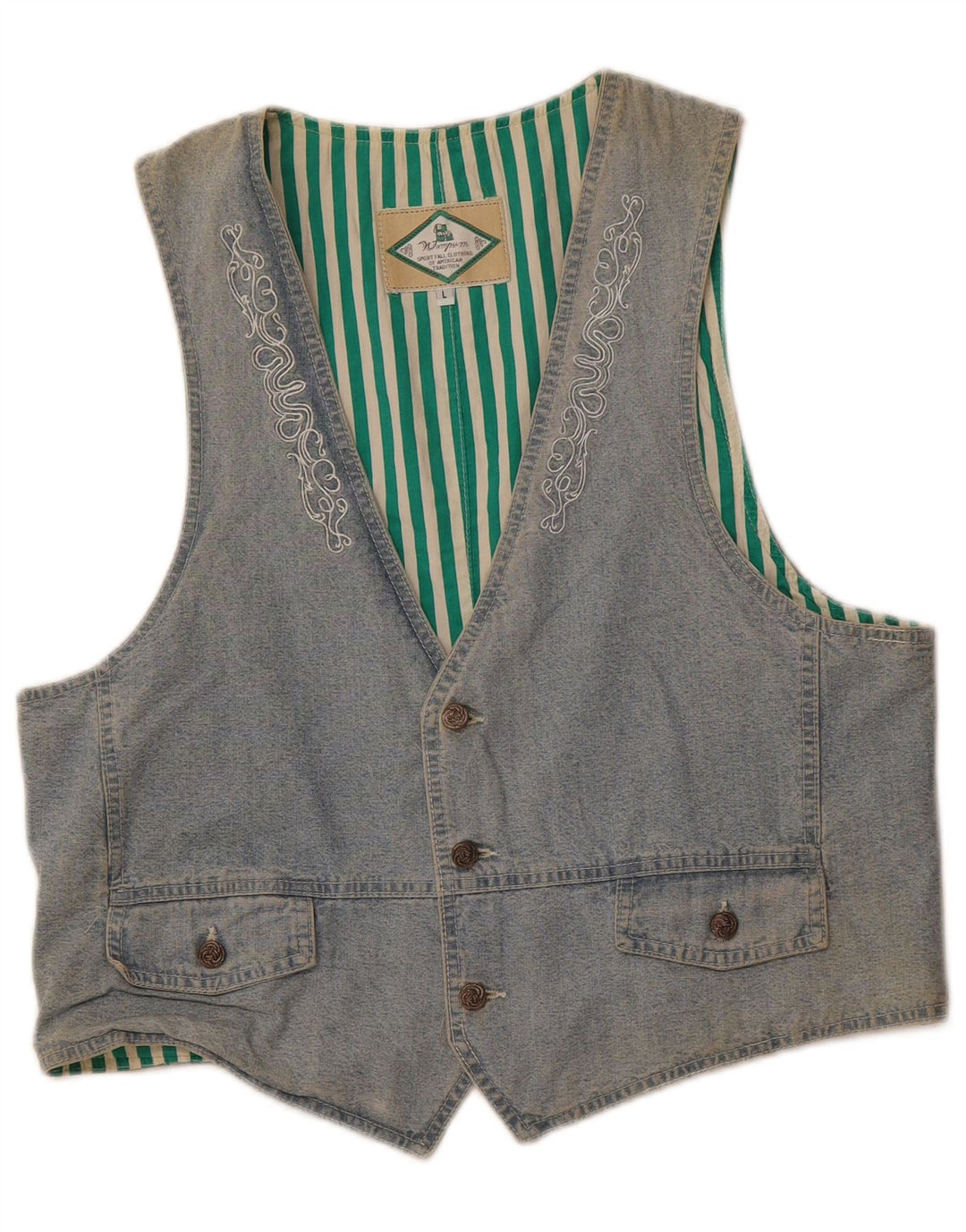 Женский жилет WAMPUM UK 16, большой синий хлопок