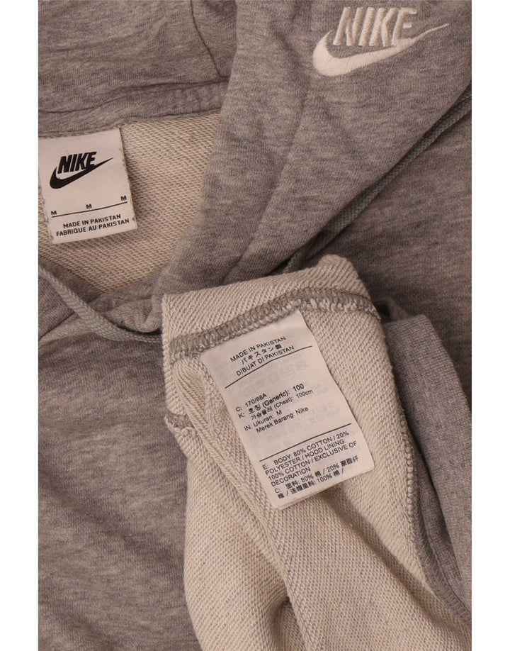 Мужской джемпер с капюшоном Nike среднего серого цвета, хлопок