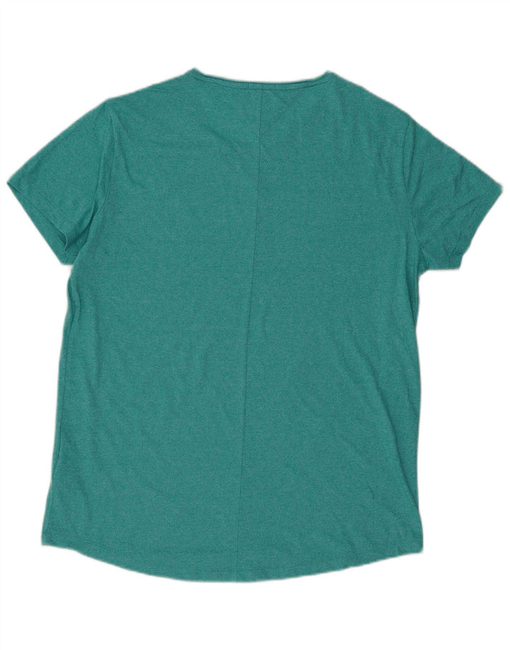 TOMMY HILFIGER Mens T-Shirt Top XL Turquoise Polyester