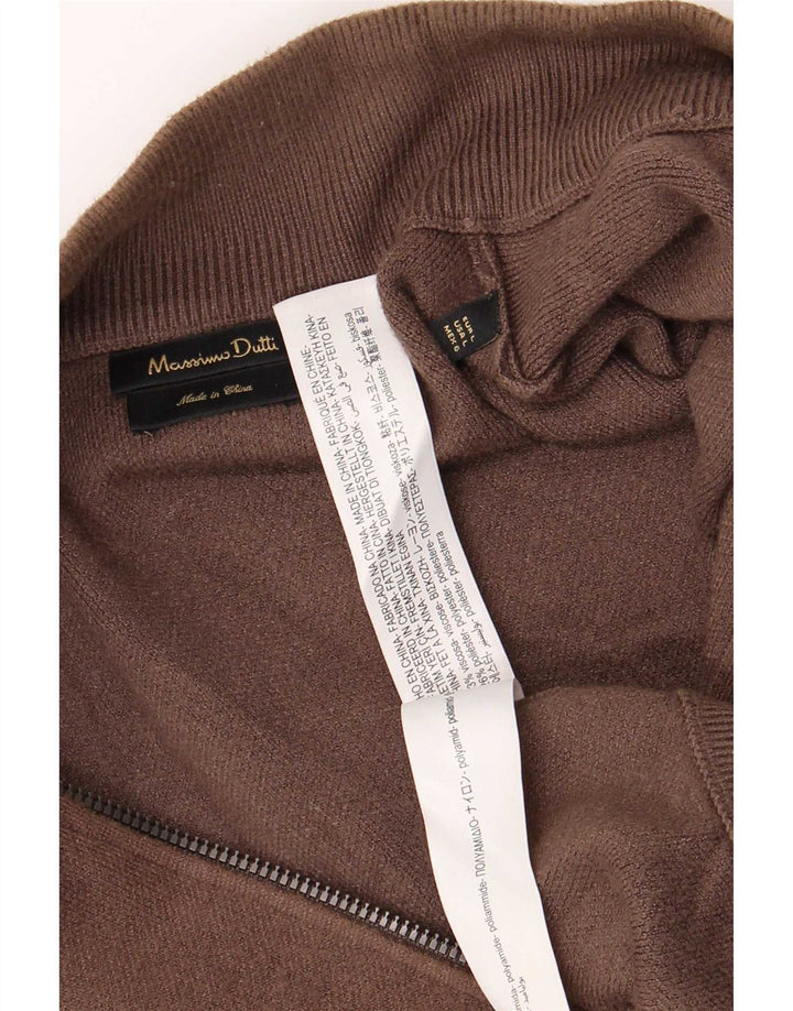 Мужской кардиган Massimo Dutti, большой коричневый вискозный свитер