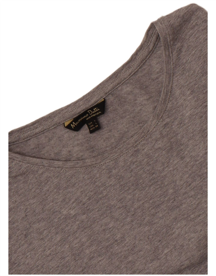 Женская футболка Massimo Dutti Top UK 14, большая серая в крапинку
