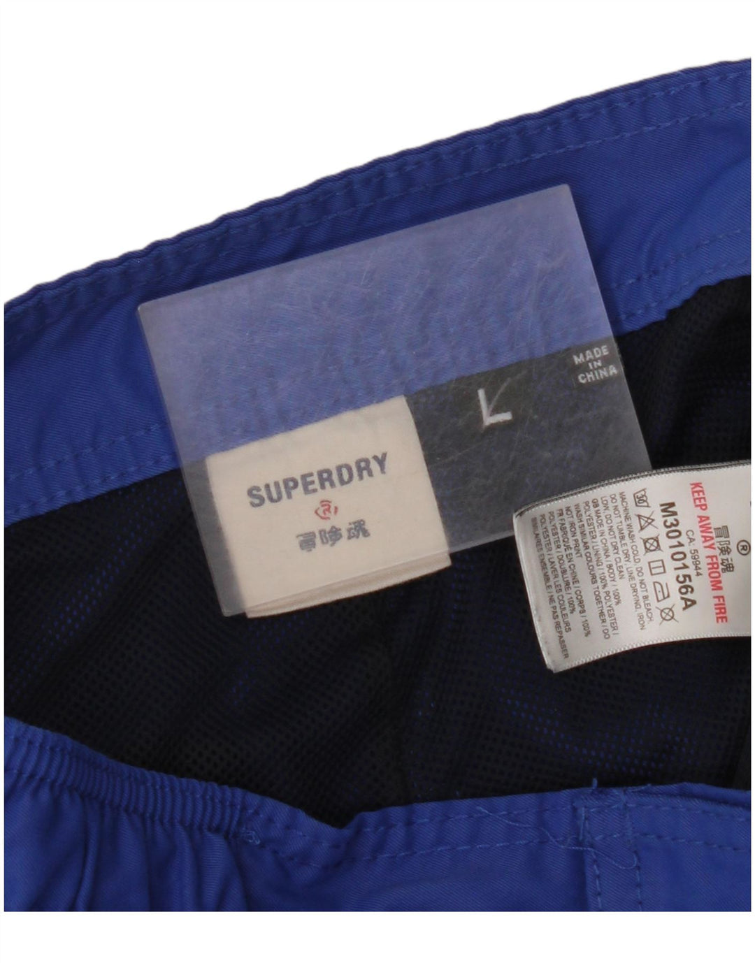 SUPERDRY Мужские шорты для плавания с рисунком, большие синие, полиэстер