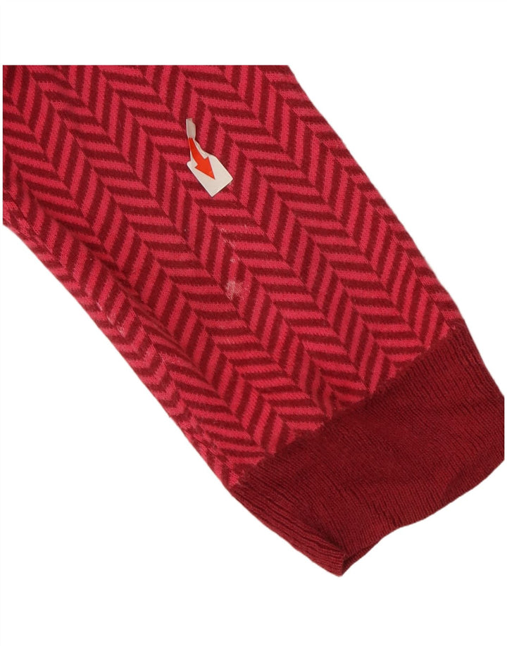 Женский кардиган Tommy Hilfiger UK 14, хлопок среднего розового цвета с узором «в елочку»