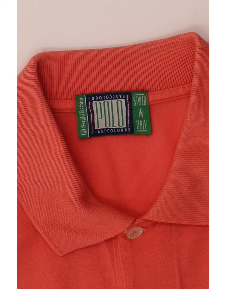 SERGIO TACCHINI Mens Polo Shirt Medium Orange Vintage Sergio Tacchini and Second-Hand Sergio Tacchini from Messina Hembry 