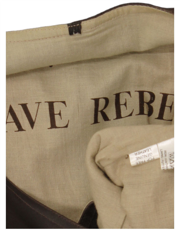 ВИНТАЖНЫЙ Мужской кожаный жилет большой коричневый кожаный