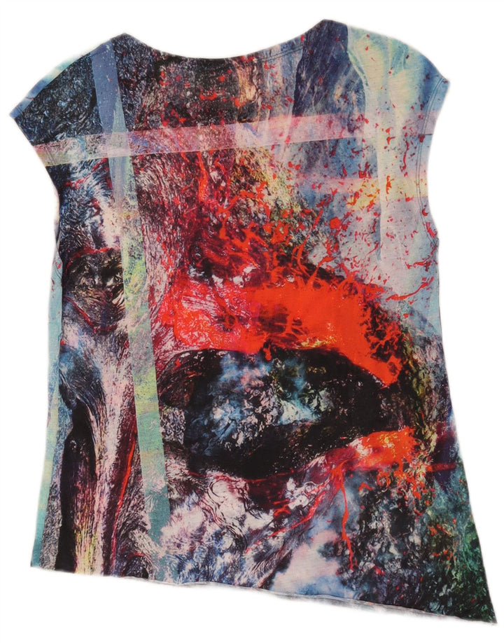 ZARA Womens Abstract Pattern Blouse Top UK 12 Medium Multicoloured