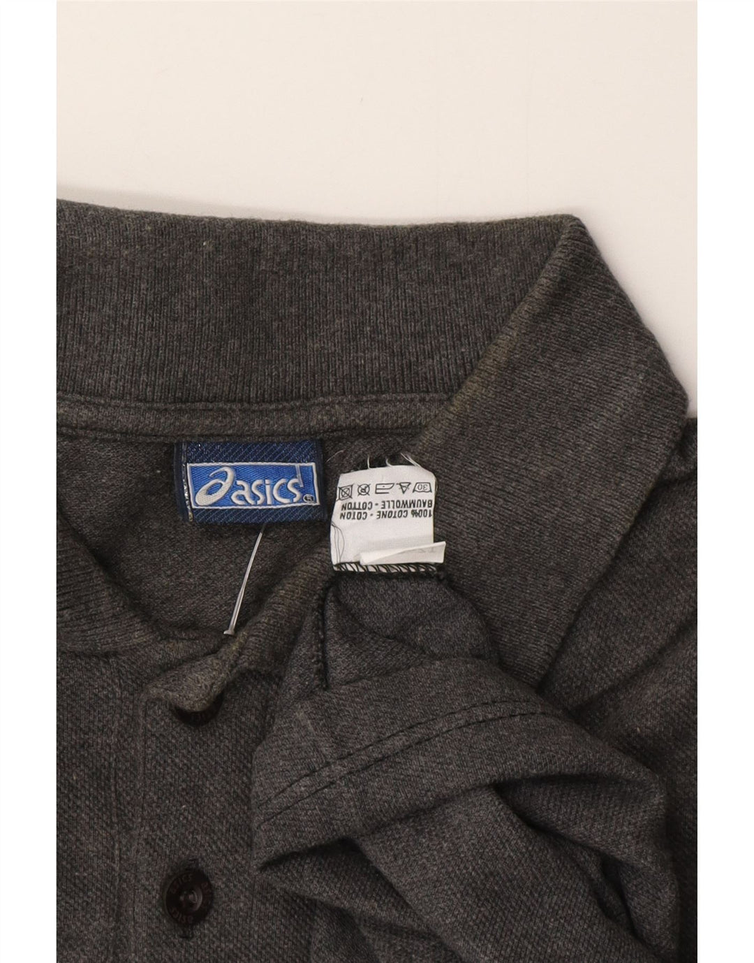 Мужская рубашка-поло ASICS, большая серая, хлопок