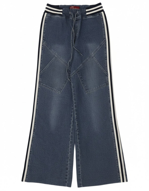 Винтажные женские широкие джинсы W28 L31 в синюю полоску