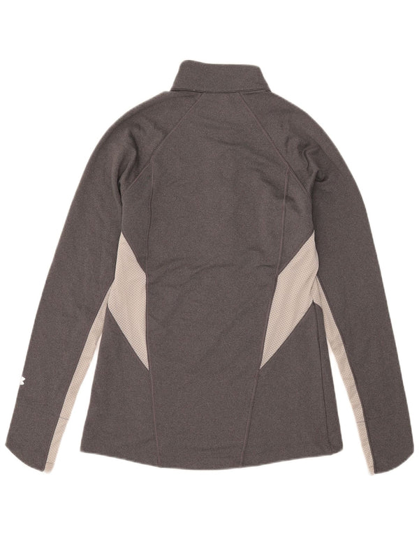 Мужской спортивный пуловер Under Armour Cold Gear, топ среднего серого цвета с цветными блоками