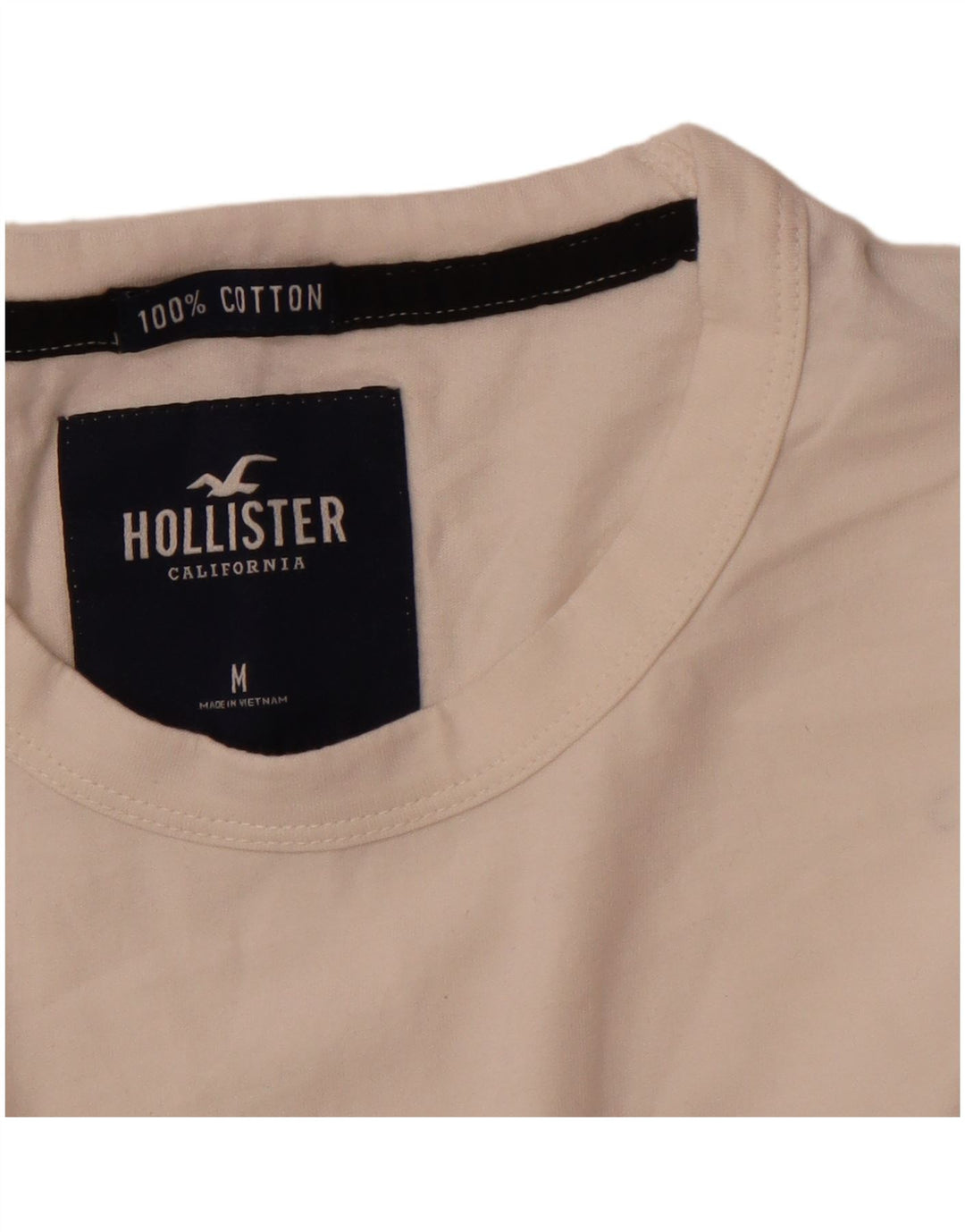 HOLLISTER Мужской топ с рисунком, длинный рукав, средний белый цвет, хлопок