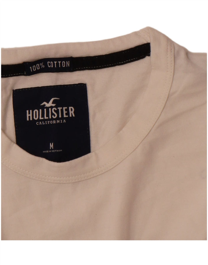 HOLLISTER Мужской топ с рисунком, длинный рукав, средний белый цвет, хлопок