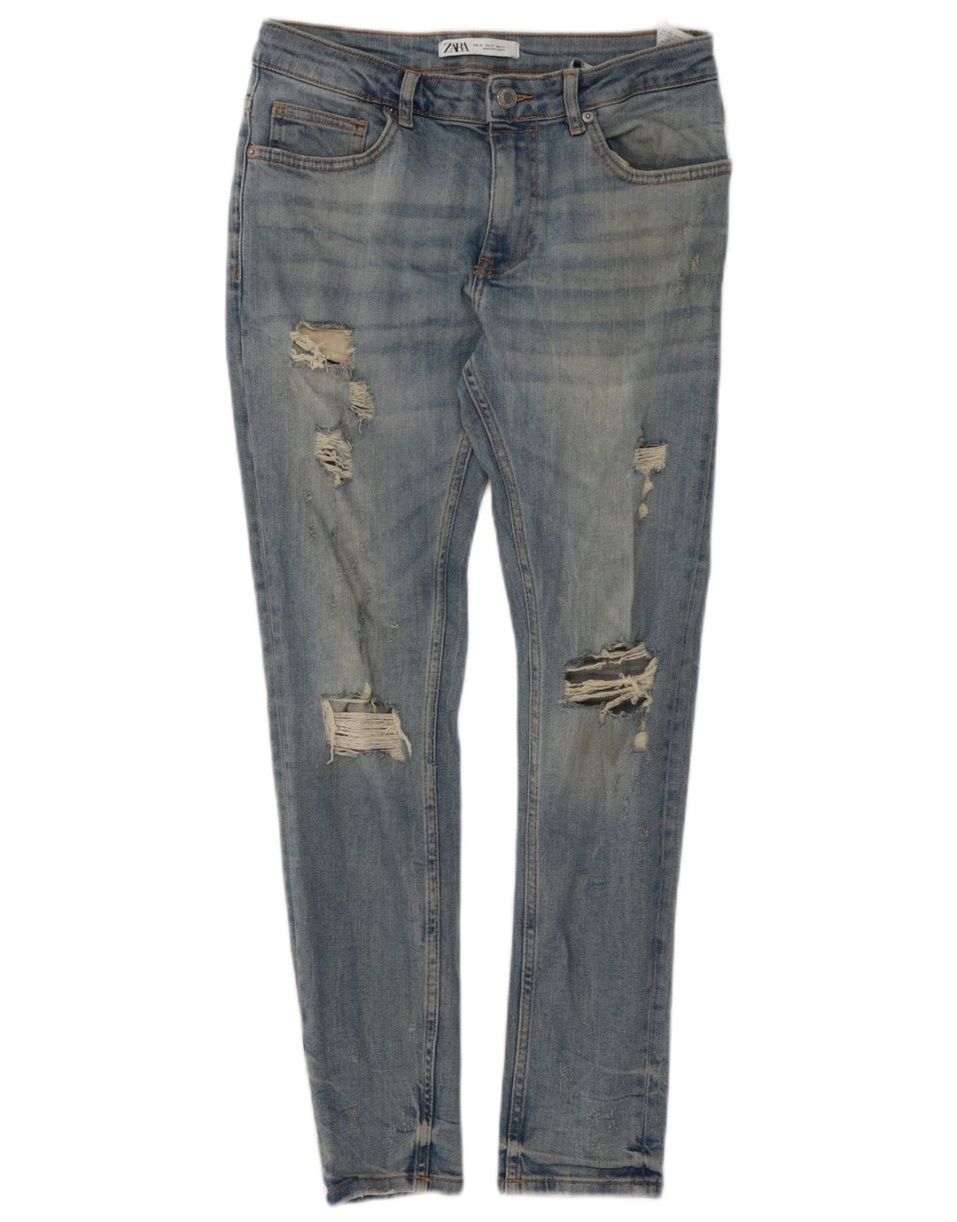 Мужские потертые узкие джинсы Zara EU 40 Medium W31 L29, синий хлопок