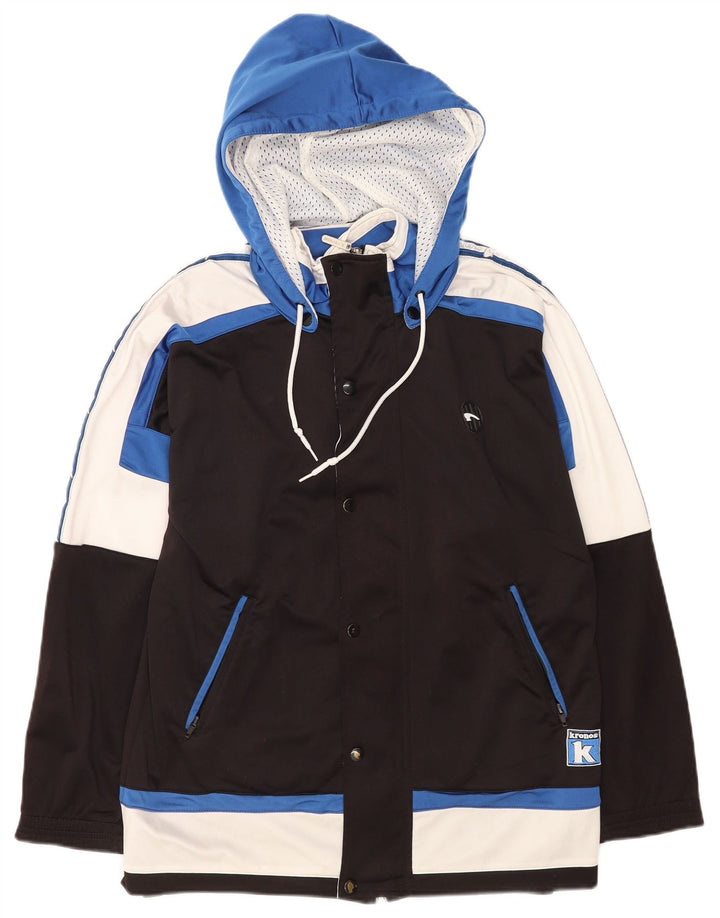 Мужской спортивный костюм Kronos с капюшоном, верхняя куртка, средний черный, полиэстер с цветными блоками