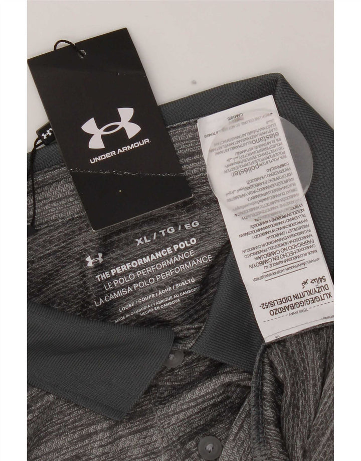 Мужская рубашка-поло Under Armour XL серого цвета с крапинками из полиэстера