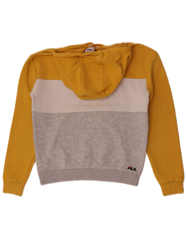 Fila Женский джемпер с капюшоном с графическим рисунком UK 6 XS Разноцветный цветной блок