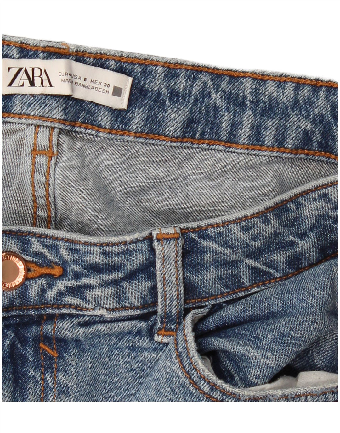 Женские потертые узкие джинсы ZARA EU 40 Medium W30 L27 Синие