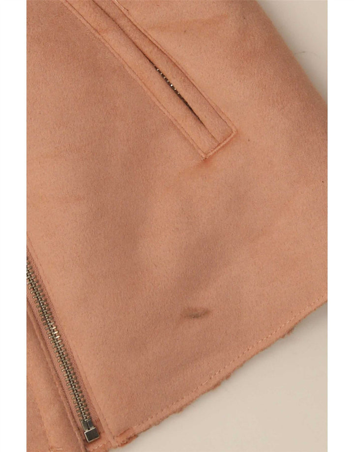 Женская куртка из шерпы Zara UK 10, маленький розовый полиэстер