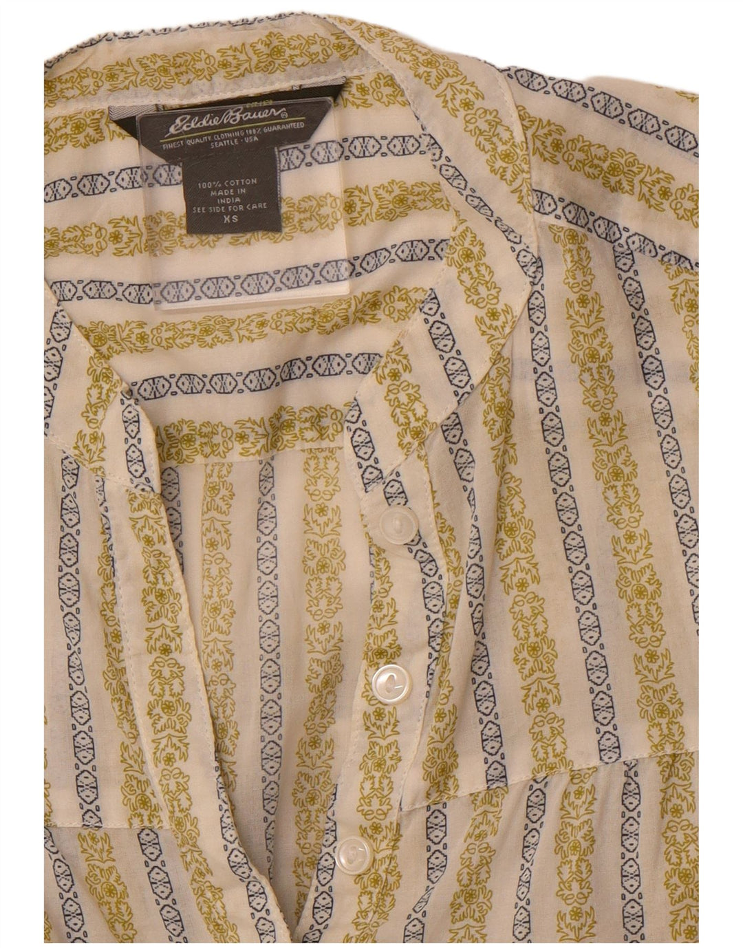 Женская рубашка Eddie Bauer UK 6 XS, зеленая хлопковая с цветочным принтом