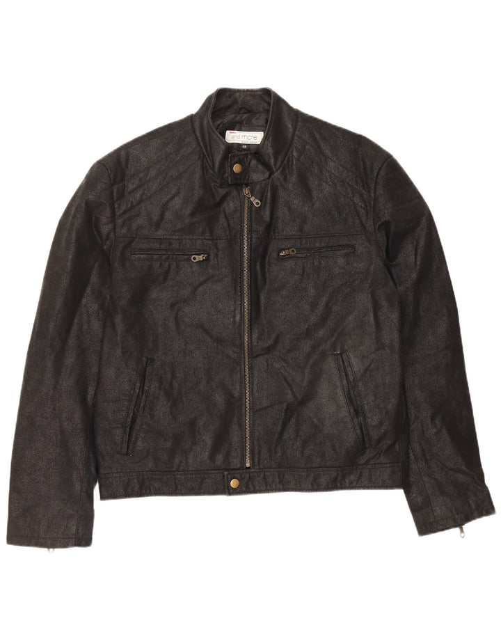 Мужская кожаная куртка Bata IT 48 Medium Black Leather