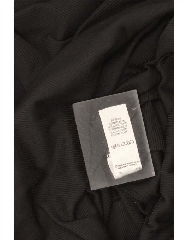 Женское платье макси Marks & Spencer UK 10 маленькое черное нейлоновое