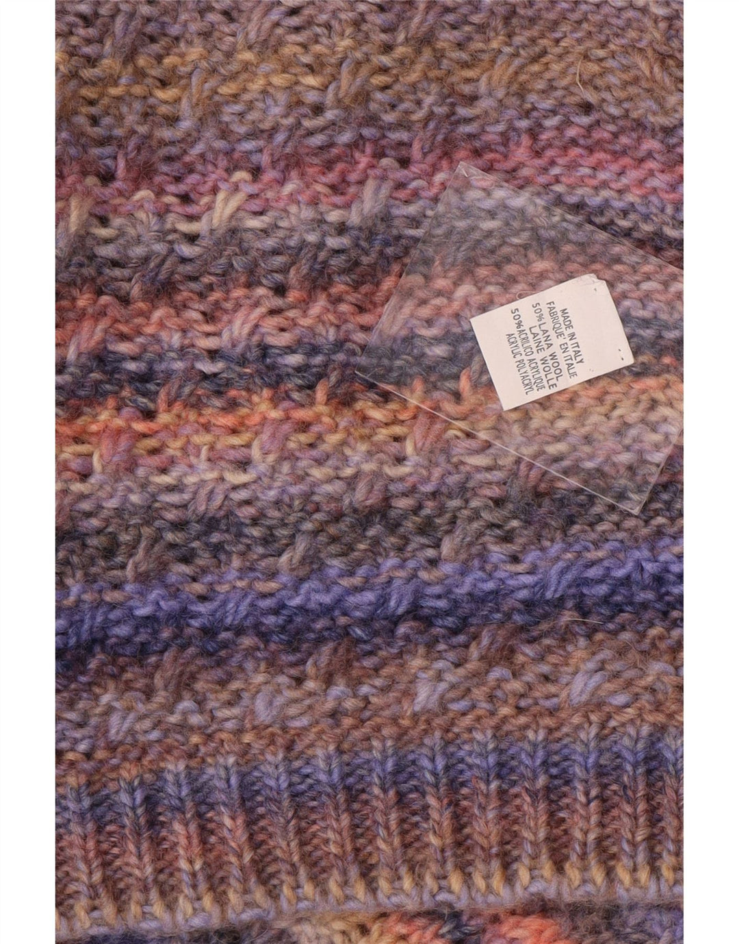 VINTAGE Womens Longline Cardigan Sweater UK 14 Large Multicoloured Striped